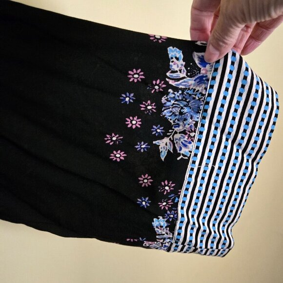 Free People Mix N Match Floral Top Kimono Sleeve Oversized Cropped Size XS - Picture 8 of 10